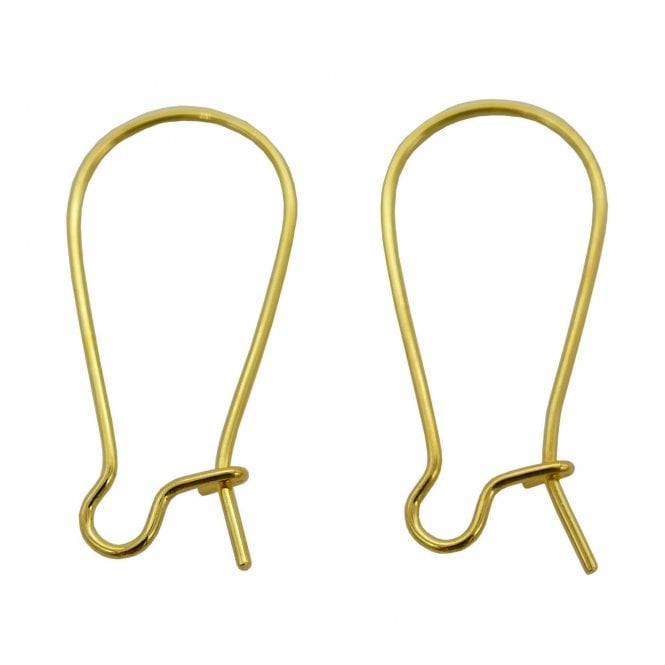 304 Stainless Steel Kidney Ear Wire 25x11mm - Golden - 4pcs