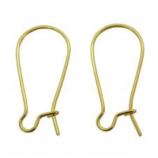 304 Stainless Steel Kidney Ear Wire 25x11mm - Golden - 4pcs