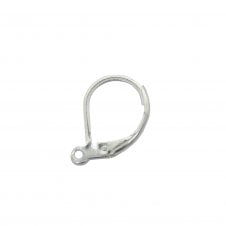 304 Stainless Steel Lever back Earring with Loop 15x10mm - Silver - 2pcs