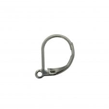 304 Stainless Steel Lever back Earring with Loop 15x10mm - Stainless Steel - 2pcs
