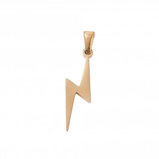 304 Stainless Steel Lightning w/bail Charm 25x9mm - 18k Gold Plated - 1pc