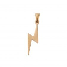 304 Stainless Steel Lightning w/bail Charm 25x9mm - 18k Gold Plated - 1pc