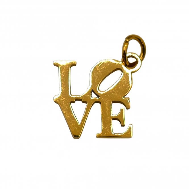 304 Stainless Steel Love Charm 16x16mm - 18k Gold Plated - 1pc