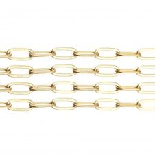 304 Stainless Steel Paperclip Link Chain 10x4mm - 18k Gold Plated - 1m