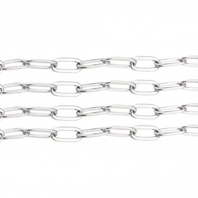 304 Stainless Steel Paperclip Link Chain 10x4mm - Original Colour - 1m