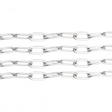 304 Stainless Steel Paperclip Link Chain 10x4mm - Original Colour - 1m