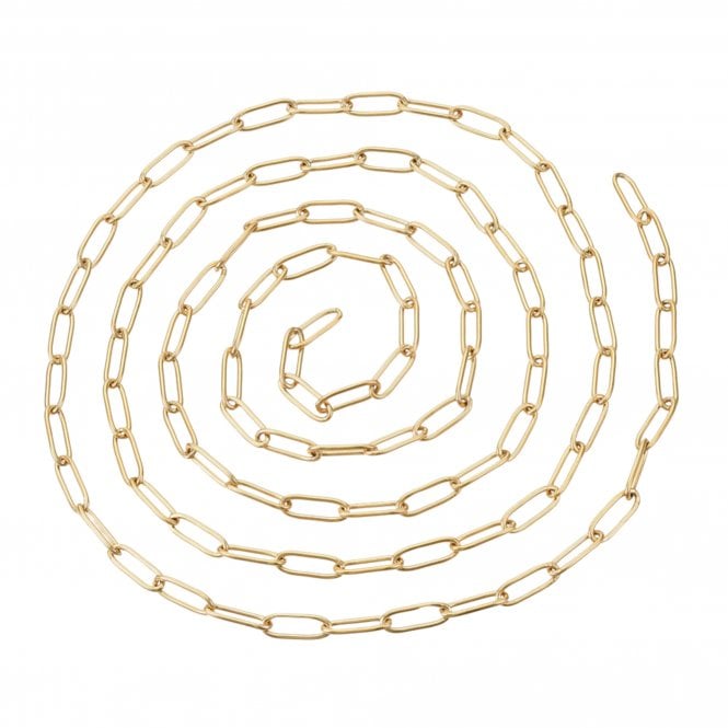304 Stainless Steel Paperclip Link Chain 12x4mm - 18k Gold Plated - 1m