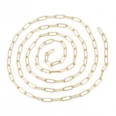 304 Stainless Steel Paperclip Link Chain 12x4mm - 18k Gold Plated - 1m