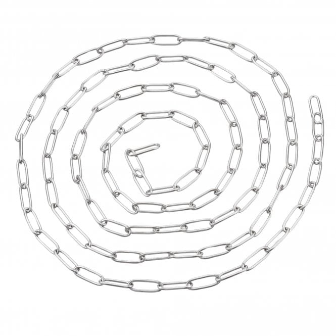 304 Stainless Steel Paperclip Link Chain 12x4mm - Original Colour - 1m