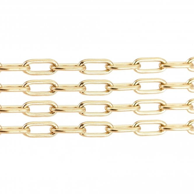 304 Stainless Steel Paperclip Link Chain 3x2mm - Gold Colour - 1m