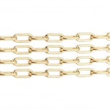 304 Stainless Steel Paperclip Link Chain 3x2mm - Gold Colour - 1m