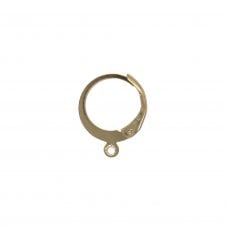 304 Stainless Steel Round Lever Back Earring with Loop 14x12mm - Golden - 2pcs