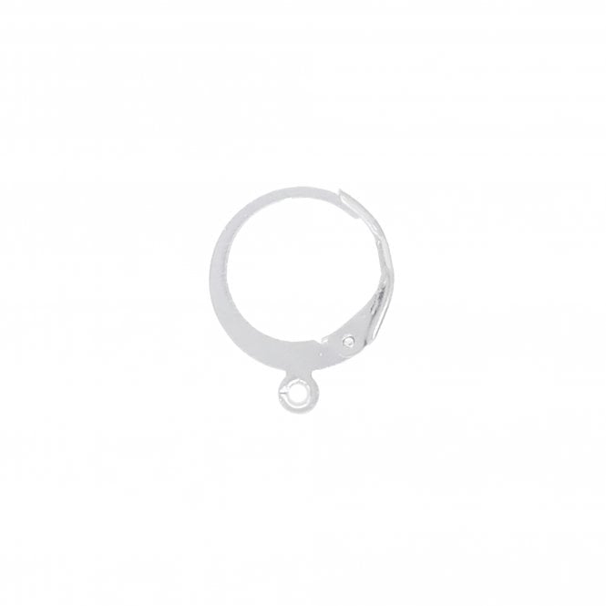 304 Stainless Steel Round Lever Back Earring with Loop 14x12mm - Silver - 2pcs