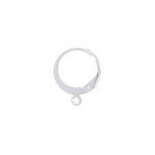 304 Stainless Steel Round Lever Back Earring with Loop 14x12mm - Silver - 2pcs
