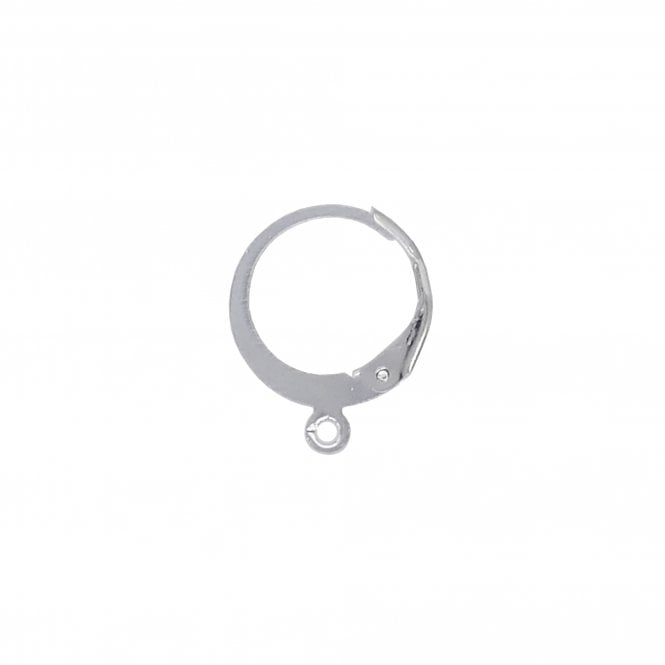 304 Stainless Steel Round Lever Back Earring with Loop 14x12mm - Stainless Steel - 2pcs