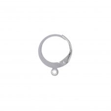 304 Stainless Steel Round Lever Back Earring with Loop 14x12mm - Stainless Steel - 2pcs