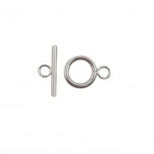 304 Stainless Steel Round Toggle Clasp 11mm - Silver Colour - 2pcs