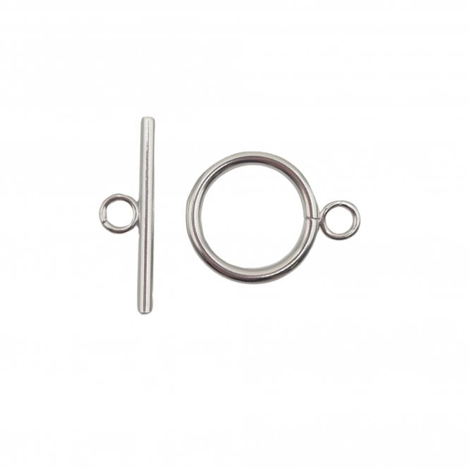 304 Stainless Steel Round Toggle Clasp 15mm - Silver Colour - 1pc
