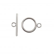 304 Stainless Steel Round Toggle Clasp 15mm - Silver Colour - 1pc