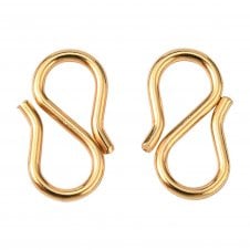 304 Stainless Steel S Hook Clasp 12x6mm - Gold Colour - 2pcs
