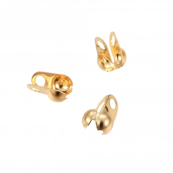 304 Stainless Steel Side Hinge Calottes Findings 7.5x4mm - 18K Gold Plated - 20pcs
