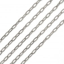 304 Stainless Steel Trace Chain 9x5mm - 1 metre - Silver Colour