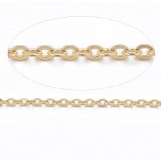 304 Stainless Steel Trace Link Chain 1.5x1.3mm - Gold Colour - 1m