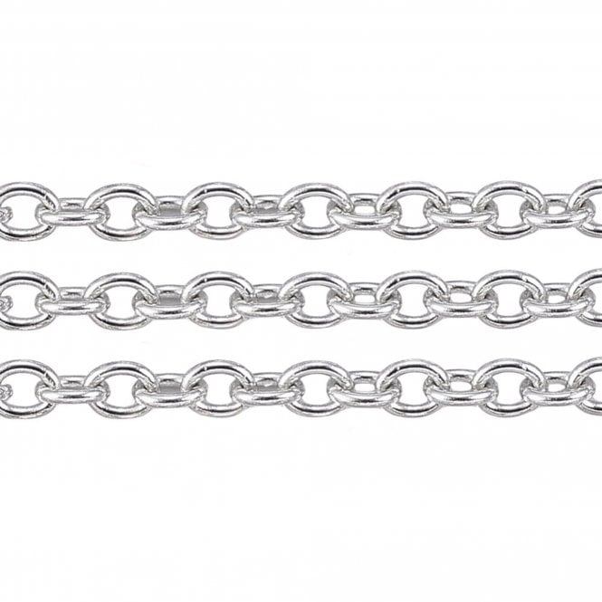 304 Stainless Steel Trace Link Chain 2.5x2mm - Original Colour - 1m