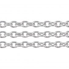 304 Stainless Steel Trace Link Chain 2.5x2mm - Original Colour - 1m