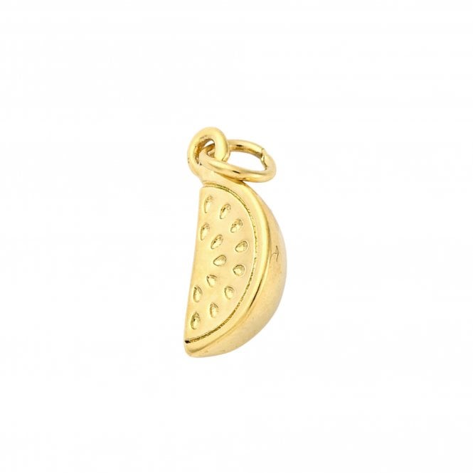 304 Stainless Steel Watermelon Slice Charm 14x8mm - 18k Gold Plated - 1pc