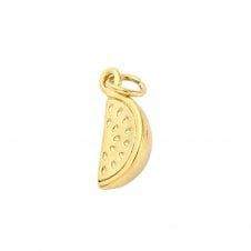 304 Stainless Steel Watermelon Slice Charm 14x8mm - 18k Gold Plated - 1pc