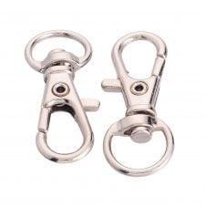 30mm Bag Charm Clip - Silver Colour - 5pk