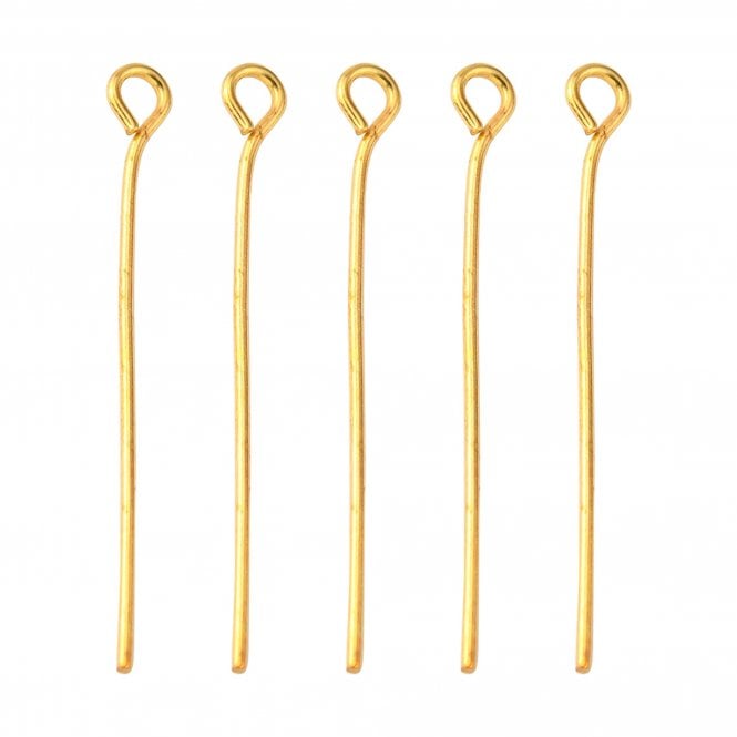 30mm Eyepins Findings - Golden Plated - 50pcs