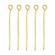 30mm Eyepins Findings - Golden Plated - 50pcs