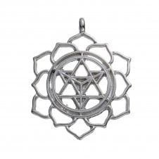 30mm Meditation Pendant - Antique Silver Plated - 1pc
