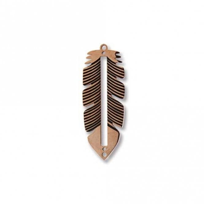 31.8x11.75mm Centreline Feather Link - Rose Gold Plated
