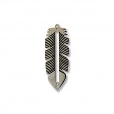 31.8x11.75mm Centreline Feather Link - Silver Plated