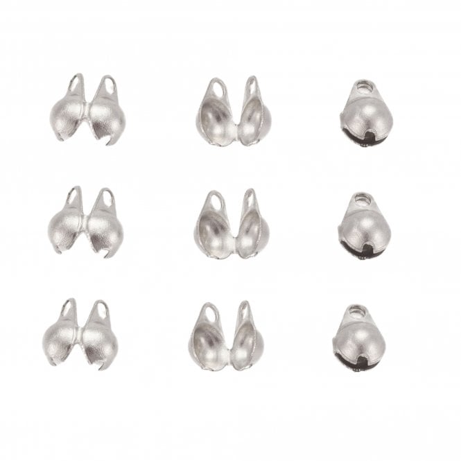 316 Surgial Steel Side Hinge Calottes Findings 6x4mm - Original Colour - 20pcs