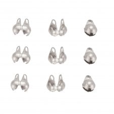 316 Surgial Steel Side Hinge Calottes Findings 6x4mm - Original Colour - 20pcs