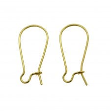 316 Surgical Stainless Steel Kidney Ear Wire 20x12mm - Golden - 4pcs