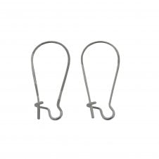 316 Surgical Stainless Steel Kidney Ear Wire 20x12mm - Stainless Steel - 24pcs