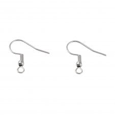 316 Surgical Steel Fish Hook Earring Components 20mm – Original Colour - 24pcs