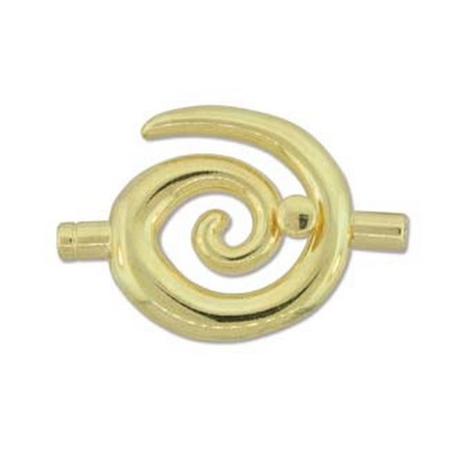 34x35mm Large Swirl Glue In Toggle - 3.2mm - Gold Plated - 1pk