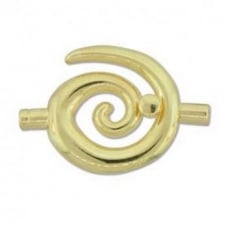 34x35mm Large Swirl Glue In Toggle - 3.2mm - Gold Plated - 1pk