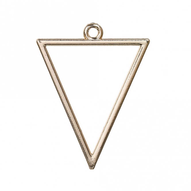 35x27mm Geometric Triangle Pendant - Gold Plated - 1pc