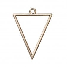 35x27mm Geometric Triangle Pendant - Gold Plated - 1pc