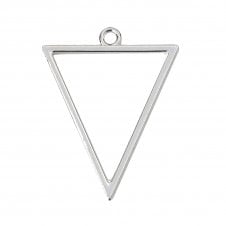 35x27mm Geometric Triangle Pendant - Silver Plated - 1pc