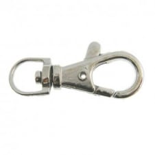 37mm Bag Charm Clips - Silver Colour - 5pk