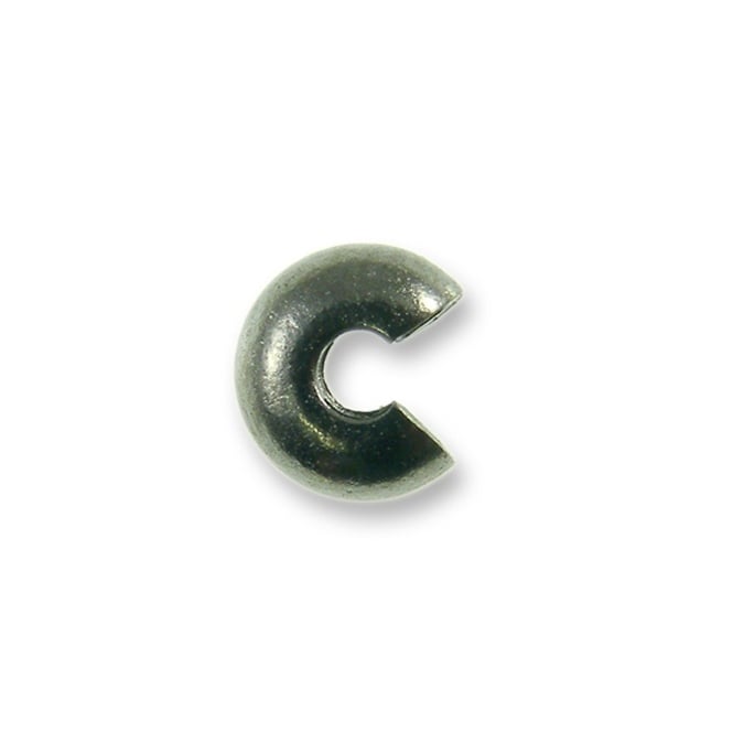 3mm Crimp Cover Findings - Black Plated - 50pcs