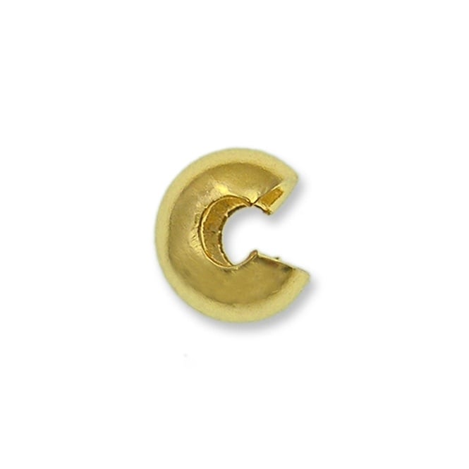 3mm Crimp Cover Findings - Gold Plated - 50pcs